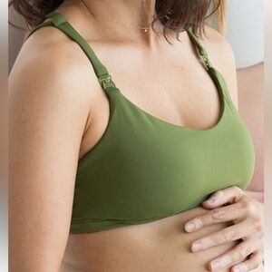 NWT‎ Nila Maternity/Nursing Sport Bra in Green by Anook Athletics Strappy back
